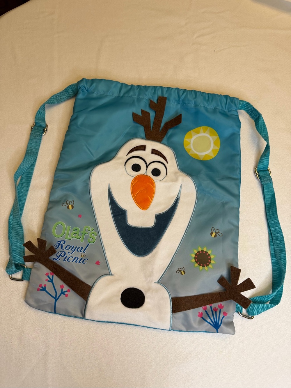 Disney Cruise Line DCL Olafs Royal Picnic Drawstring Bag Backpack Wish VGUC